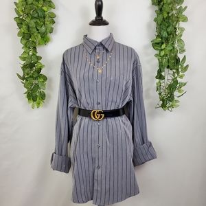 George men's oversized striped shirt dress